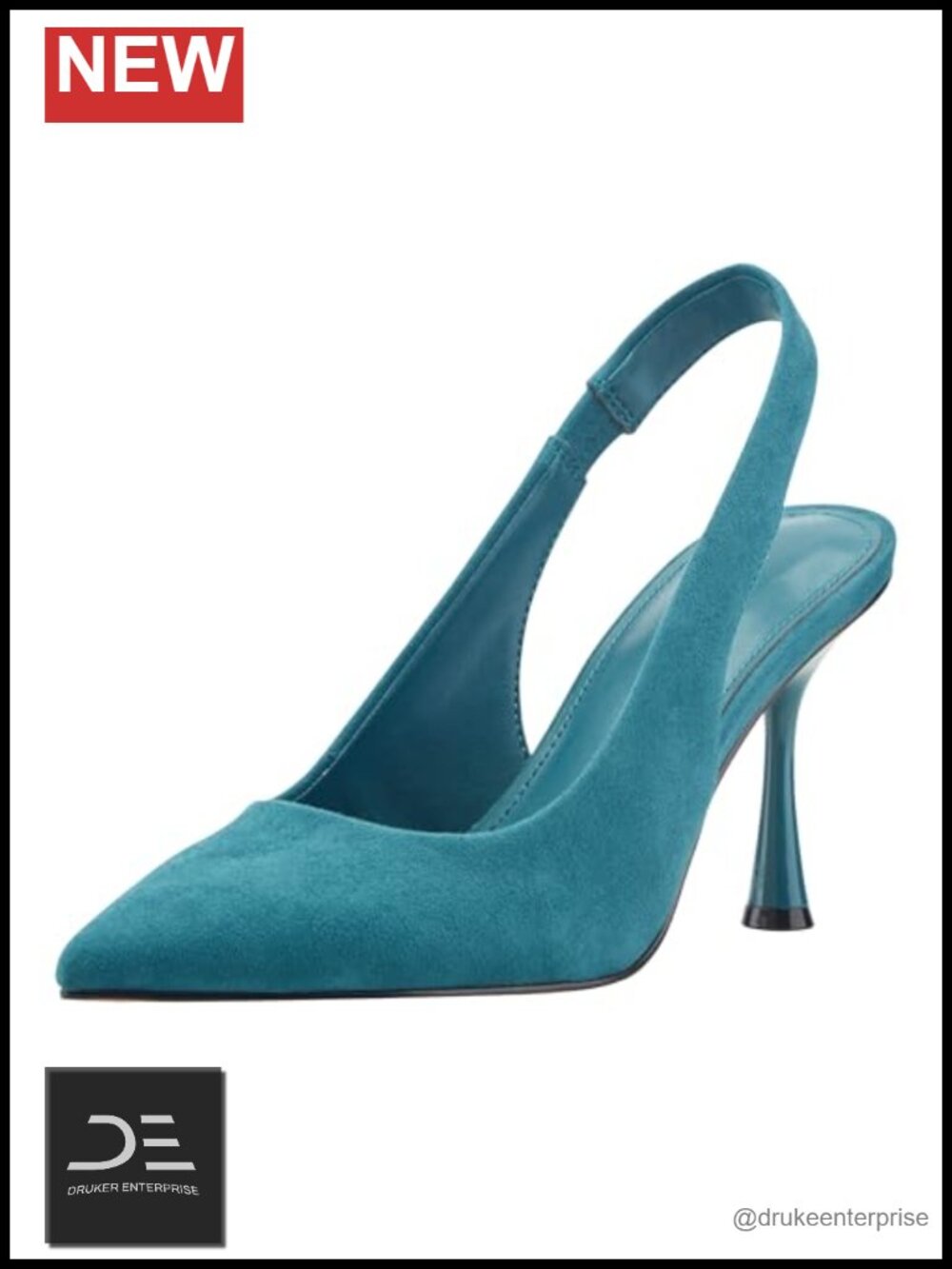 Faux Suede Pointed Toe Slingback Pumps with Stiletto Heel